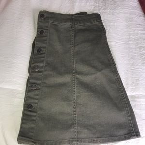 Army Green Button Up Skirt